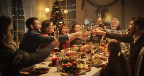 holiday loan family by dinner table
